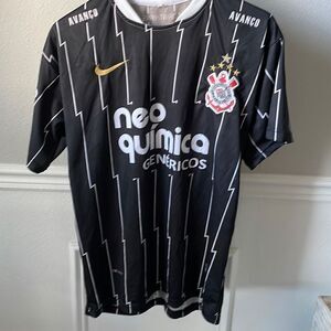 Corinthians Men’s Large  Soccer Jersey Black Retro Soccer Jersey Nike